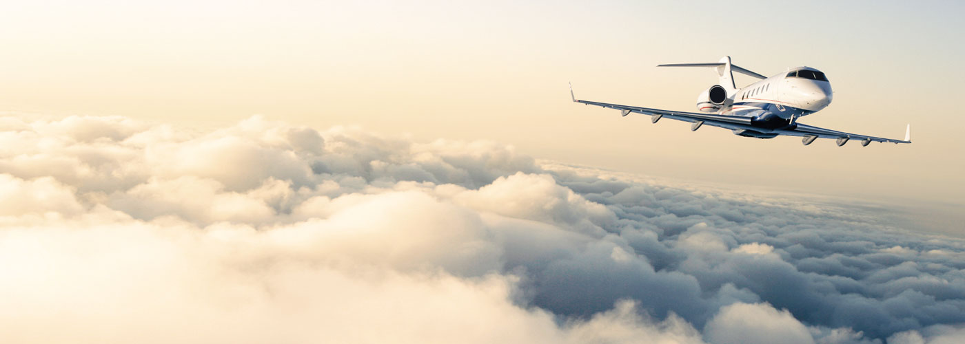 Plane in flight over clouds (Directional Aviation)